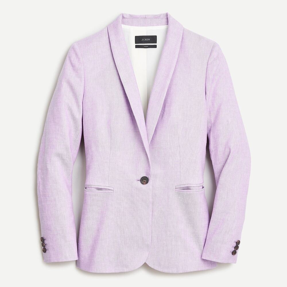 J.Crew Parke Linen Blazer Lilac Stretch Career Jacket Size 4 - Picture 8 of 14